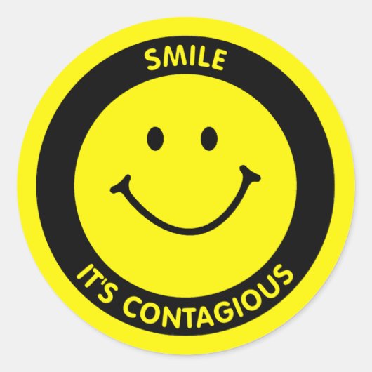 LACH, HET IS BESMETTELIJK RONDE STICKER (Voorkant)