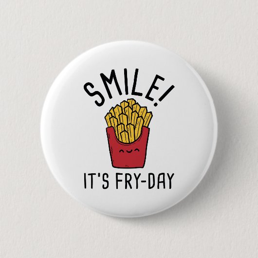 Lach! Het is Fry-Day Ronde Button 5,7 Cm (Voorkant)