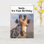 Lach. Het is jouw verjaardag - Giraffe Kaart (Gele Bloem)