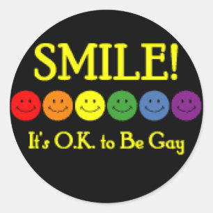 Lach! Het is O.K. om Gay te zijn! Ronde Sticker