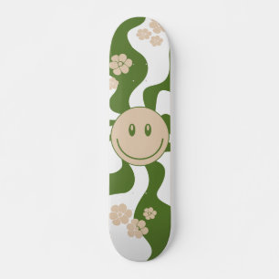 Lach in het Wit, Zand & Palm Groen Skateboard