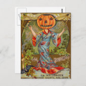Lach Jack O' Lantern Pumpkin Bat Briefkaart (Voorkant / Achterkant)