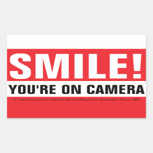 Lach, je camera! rechthoekige sticker