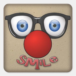 Lach maar vierkante sticker
