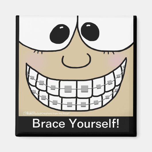 Lach met Braces Magneet (Voorkant)