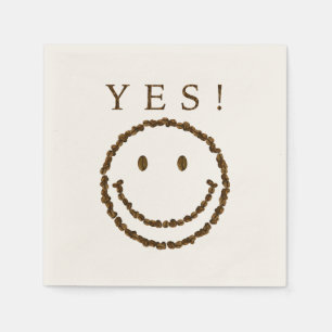 Lach met koffiebonen servet