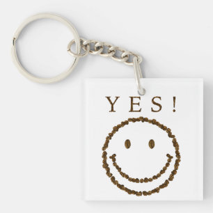Lach met koffiebonen sleutelhanger