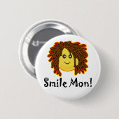 Lach Mon! Rasta Face Ronde Button 5,7 Cm (Voorkant /achterkant)
