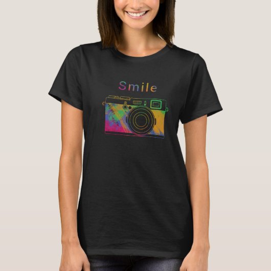 Lach op de camera t-shirt (Voorkant)