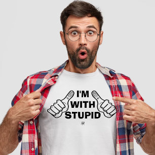 Lach op jezelf grap (ik ben met stom) t-shirt