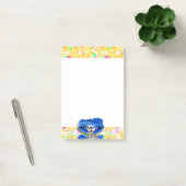 Lach Skeleton Woman in Blue Bonnet op Yellow Post-it® Notes (Kantoor)