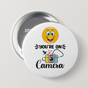 Lach! U bent op camera Ronde Button 7,6 Cm