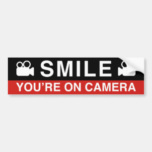 Lach u op camera bent bumpersticker
