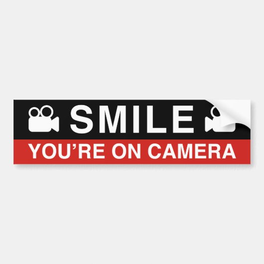 Lach u op camera bent bumpersticker (Voorkant)