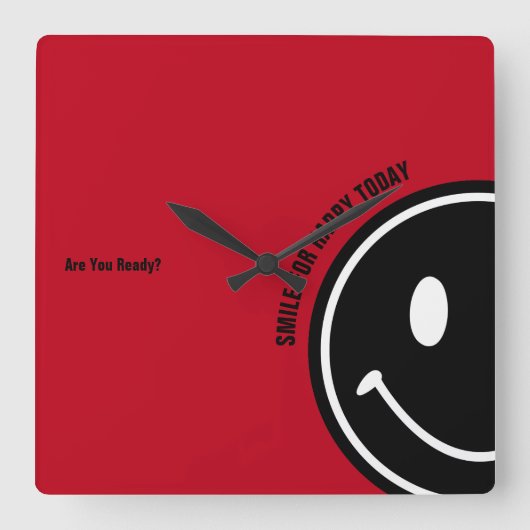 Lach voor Happy vandaag Vierkante Klok (Voorkant)