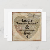 Lach zoveel als je ademhaalt Mindfulness Citatief Briefkaart (Voorkant / Achterkant)