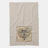 Lach zoveel als je Gezegde ademt Theedoek (Verticaal)