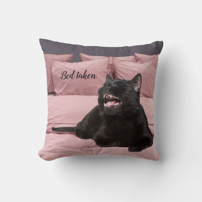 Lachen Black Cat Sierkussen (Voorkant)