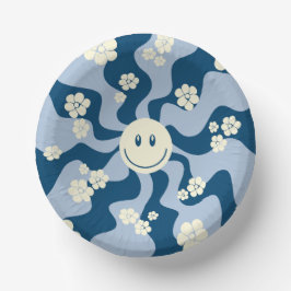 Lachen - Donkerblauw, lichtblauw en crème Papieren Kommen