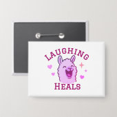 Lachen geneest Schattigee lama Button (Voorkant / Achterkant)