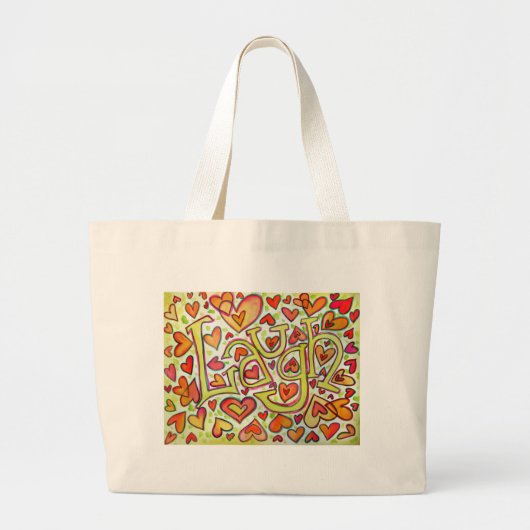 lachen grote tote bag (Voorkant)