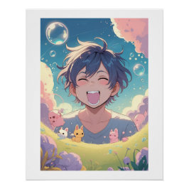 Lachen im Zaubergarten – Anime Poster mit Fantasie Perfect Poster