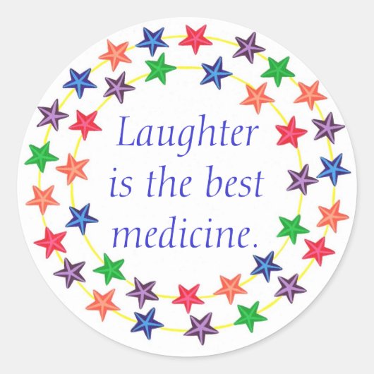 Lachen is het beste medicijn, sterretjes stickers (Voorkant)