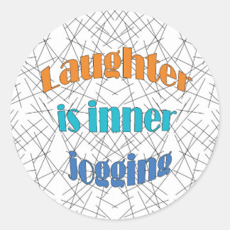 lachen is innerlijke jogging Quote Ronde Sticker