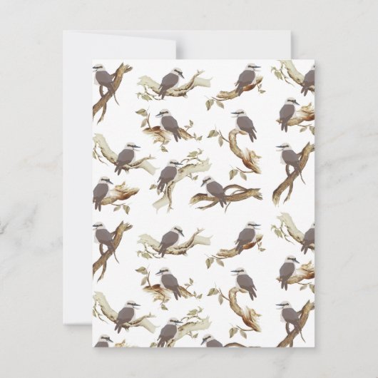 Lachen Kookaburra Australische vogel Eucalyptus Notitiekaartje (Achterkant)