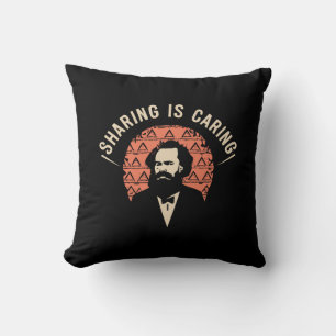 Lachen met Karl Marx Memes - Delen is zorgzaam Kussen