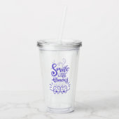 Lachen met races | Glimlende Teeth Acryl Drinkbeker (Achterkant)