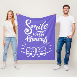 Lachen met races Glimlende Teeth Fleece Deken