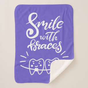Lachen met races Glimlende Teeth Sherpa Deken