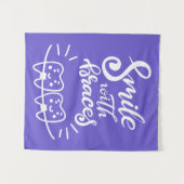 Lachen met races | Glimlende Teeth Wandkleed (Voorkant (horizontaal))