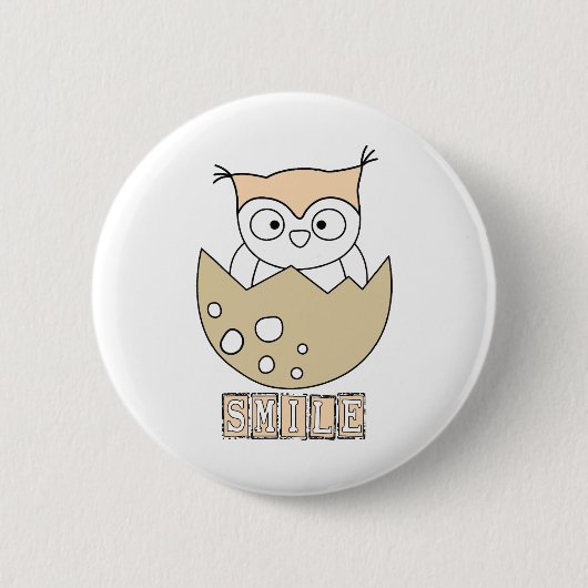 Lachen, Owl Ronde Button 5,7 Cm (Voorkant)