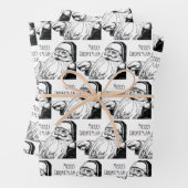  lachen sinterklaas sinterklaas zwart wit vrolijk inpakpapier vel (In situ)