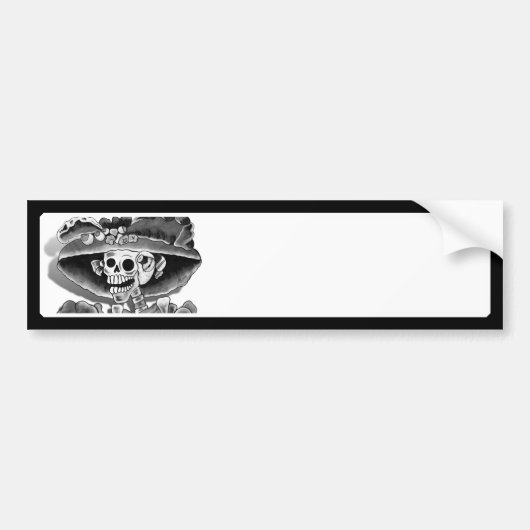 Lachen Skelet Vrouw Bumpersticker (Voorkant)