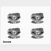 Lachen Skelet Vrouw Ovale Sticker (Vel)