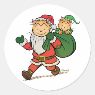 Lachen-uit-luid Claus Ronde Sticker