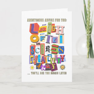 Lachen vaak – Positieve typografie Quote Design 1 Kaart
