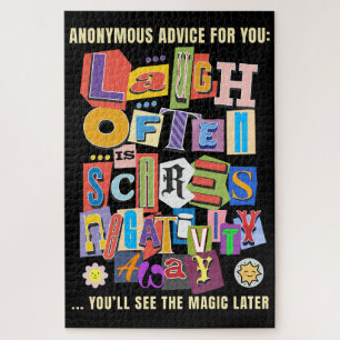 Lachen vaak – Positieve typografie Quote Design Legpuzzel