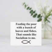 Lachen van het socialisme briefkaart (Staand voorkant)