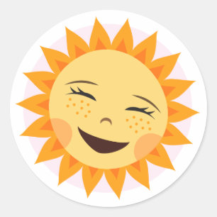 Lachen zon schattige cartoon stickers