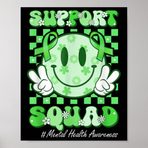 Lachend Gezicht Lint Steun Team Mentale Gezondheid Poster