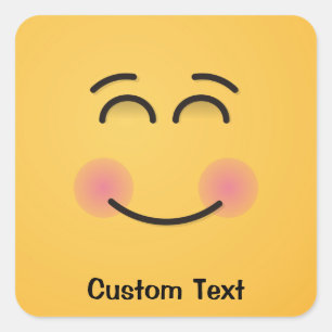 Lachend Gezicht met Lachende Eyes Vierkante Sticke Vierkante Sticker