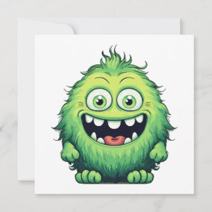 Lachend Schattig Groen Monster Cartoon