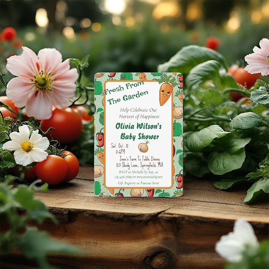 Lachend Veggies Baby shower Kaart