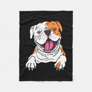 Lachende Amerikaanse Bulldog Engels Puppy Hondenli Fleece Deken
