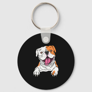 Lachende Amerikaanse Bulldog Engels Puppy Hondenli Sleutelhanger