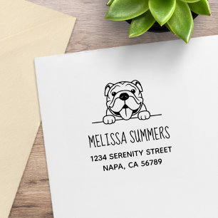 Lachende Bulldog Huisdier Adres Rubberstempel
